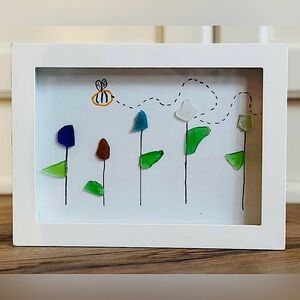 Handmade Sea Glass Art - 5x7